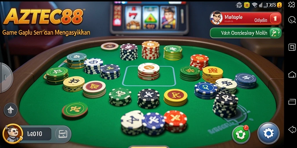 Screenshot gameplay AZTEC88 menampilkan papan Gaple yang menarik.
