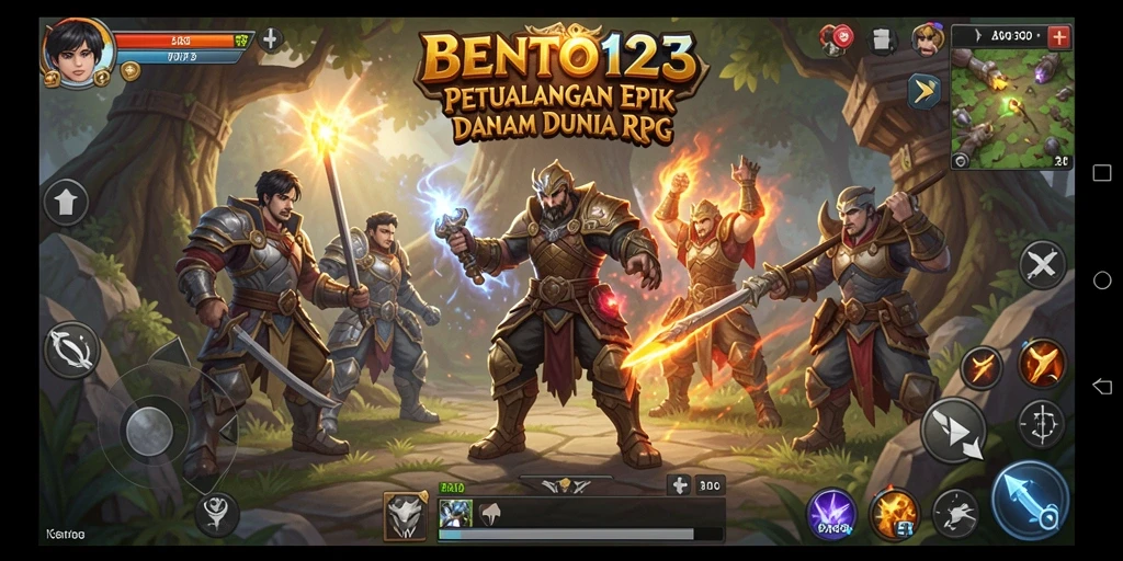Screenshot gameplay BENTO123 menampilkan aksi seru dalam pertempuran RPG.