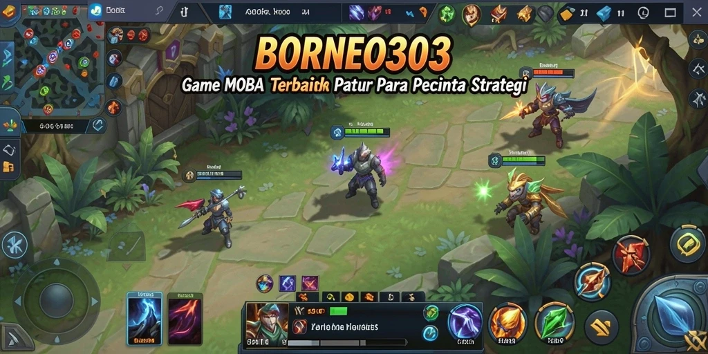 Tampilan gameplay seru dalam pertarungan MOBA.
