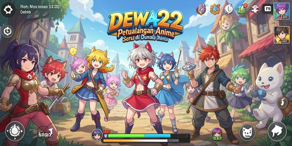 Tampilan gameplay seru DEWA22 dalam dunia Anime.