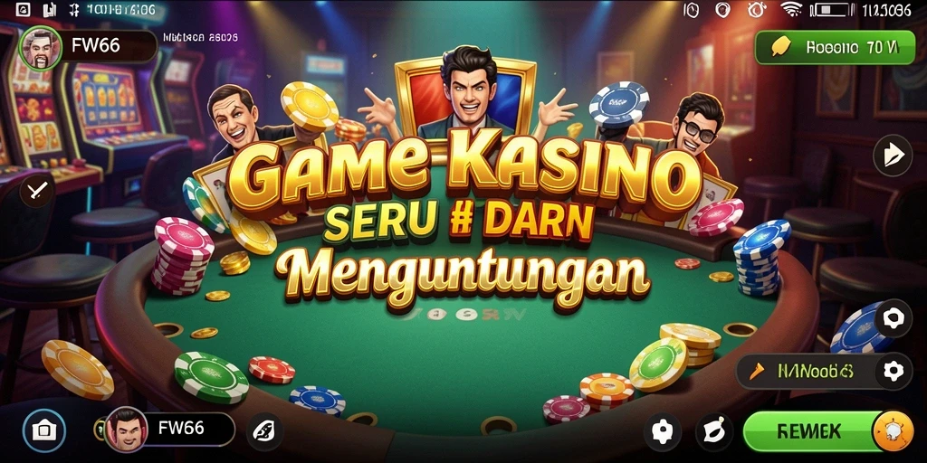Screenshot gameplay FW66 menampilkan suasana kasino yang menarik.