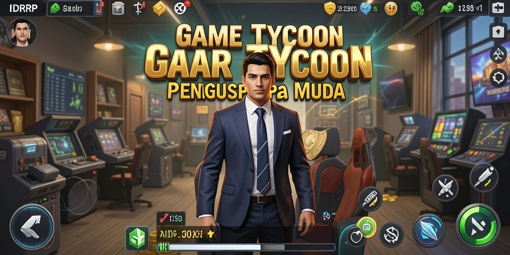 Tampilan gameplay seru dalam IDRRP yang penuh strategi Tycoon.