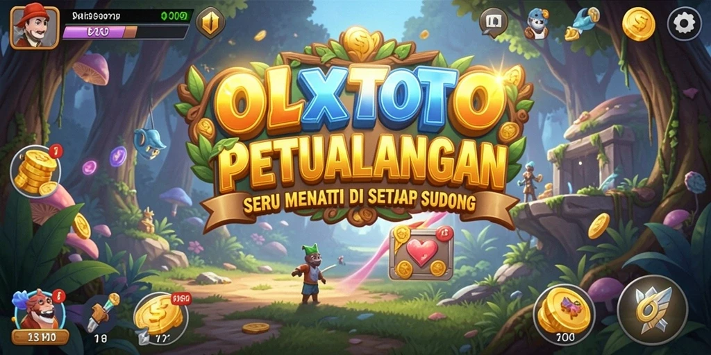 Screenshot utama OLXTOTO menunjukkan karakter menjelajahi dunia petualangan yang memukau.