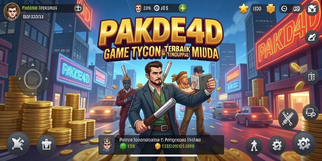 Tangkapan layar utama menampilkan gameplay Tycoon yang menarik.