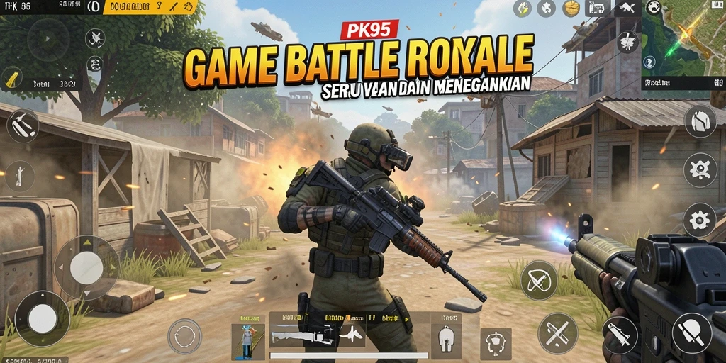 Tangkapan layar menunjukkan aksi intens di medan perang Battle Royale.