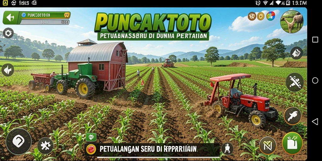 Screenshot dari gameplay <strong>PUNCAKTOTO</strong> menampilkan aktivitas bertani yang seru.