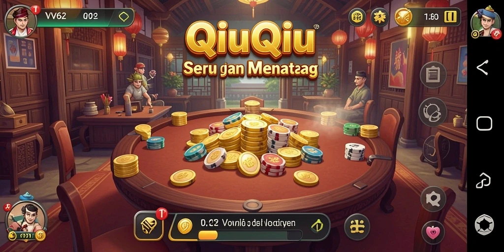 Tampilan gameplay QiuQiu yang menegangkan dan seru.