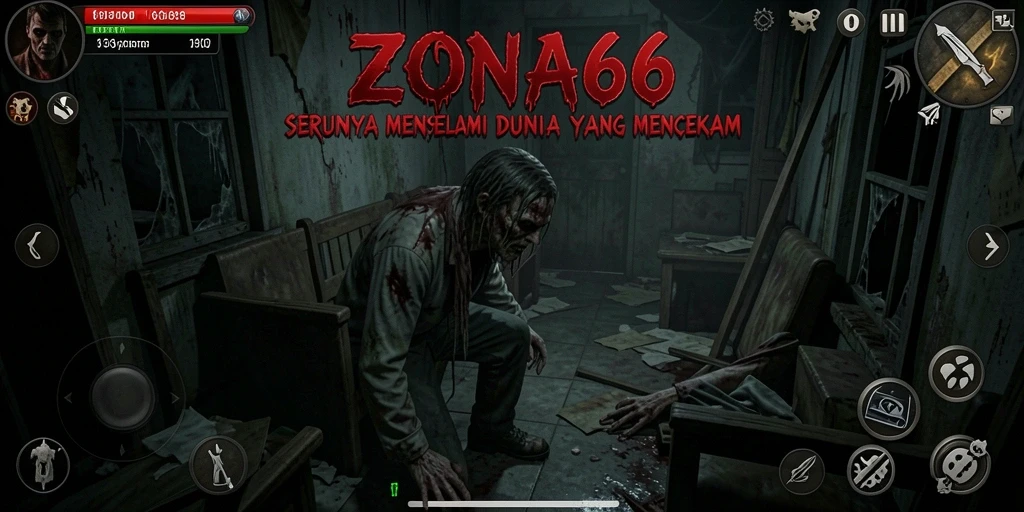 Tangkapan layar menampilkan gameplay menegangkan dari ZONA66.